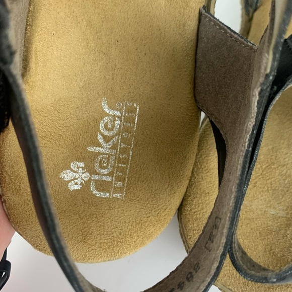 Rieker Regina Contrast Floral Metallic Ankle Heel Strap Sandals 42 - Picture 12 of 12